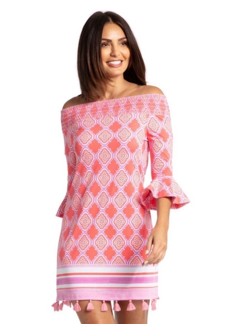 Cabana Life NWT Off The Shoulder Sundress UPF 50+ Coral PinkWomens XL